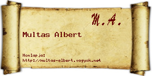 Multas Albert névjegykártya